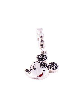 Chamilia Disney Mickey Mouse Sterling Silver Black Spinel Dangle Charm